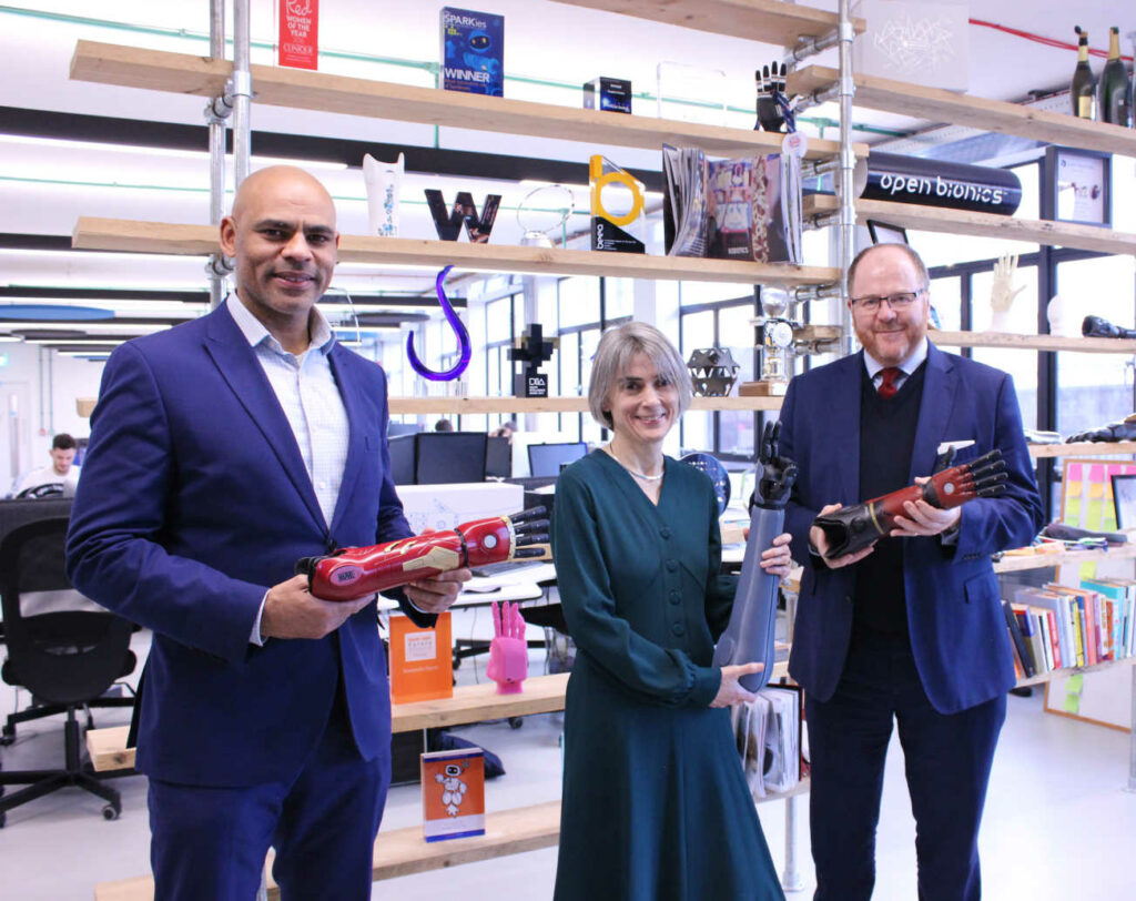 Open Bionics Welcomes Minister of Science, Research and Innovation at their Bristol HQ